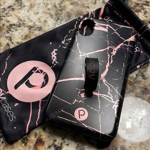 iPhone X/xs loopy case pink black marble